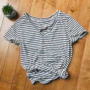Mossimo Black and White Knotted Cotton Tee